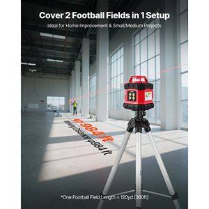 Livella Laser Rotante Autolivellante a 360 Gradi da 300m con Treppiede, Ricevitore, Telecomando e Scala - Trasmissione Laser Orizzontale a 360 Gradi - Product Image 4