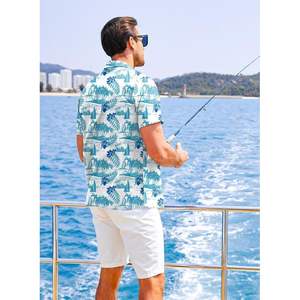 2025เสื้อเชิ้ตฮาวายติดกระดุมลำลองลายดอกไม้สำหรับผู้ชายเสื้อชายหาดแขนสั้นแบบเขตร้อนสำหรับวันหยุดขนาด6XL - Product Image 3