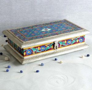 Silver Trendsetting Metal Jewelry Organizers Trendsetting Organizer <b>Storage</b> Box Treasure <b>Chest</b> Jewelry Decorative box - Product Image 4