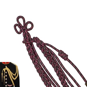 Red <b>Braided</b> Metallic <b>Cord</b> Garment Classical Strand Aiguillette - Product Image 2