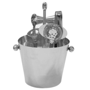 Luxury 6pcs Barware Set Silver Cocktail Bartender Kit with Portable Ice Bucket Premium <b>Bar</b> <b>Tools</b> Gift Set for Party Wedding <b>Tool</b> - Product Image 1