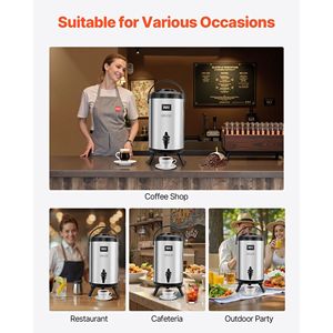 2 Gal/7.6L Stainless Steel Thermal <b>Drink</b> <b>Dispenser</b> Insulated Beverage Server with Temp Display Spigot for Hot Cold Beverages - Product Image 6