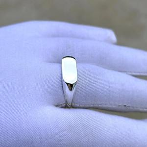 Bague de pinky cocktail en argent massif 925 véritable, faite à la main, à barre étroite, personnalisable avec monogramme, bijoux fins pour hommes, parmi les plus vendues - Product Image 6