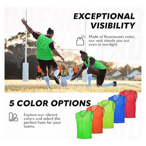 Maillots d'entraînement en mesh, tailles uniques, respirants et légers, pour le football et le basketball, lots de 6 ou 12, pour entraînement et matchs d'entraînement - Product Image 3