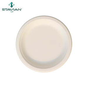 Platos Desechables Personalizables STAVIAN de 6 Pulgadas, Blancos y Marrones, Hechos con Materiales Vegetales, 100% Biodegradables, Ecológicos, los Más Vendidos para Restaurantes - Product Image 5