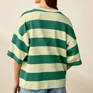 T-shirt ample en toile pour femme, manches courtes, couleur personnalisable, respirant, 100% coton, haute qualité - Product Image 3