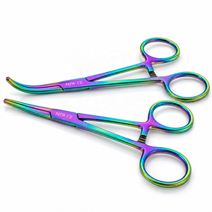 MJW Lot de 2 pinces à moustiques droites et courbées, finition multicolore, en acier inoxydable, pinces chirurgicales hémostatiques certifiées ISO - Product Image 6