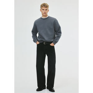 Sudaderas de Cuello Redondo Lisas para Hombre, de Alta Calidad, con Forro Polar, Personalizables con Bordado, Corte Holgado, Estilo Casual, Vintage, OEM - Product Image 3