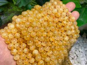 ลูกปัดพลอยซิทรินธรรมชาติทรงกลมเรียบ ขนาด 4 มม. 6 มม. 8 มม. 10 มม. คริสตัลหลวมสำหรับทำเครื่องประดับ สร้อยข้อมือ DIY - Product Image 3