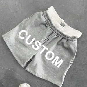 กางเกงวอร์มขาสั้นใส่ได้ทั้งชายและหญิงขา2025ใหม่ใส่ได้ทั้งชายและหญิงกางเกงขาสั้นผ้าย้นส์แบบลำลองสีพื้น - Product Image 1