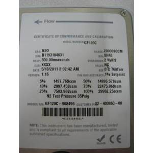 Contrôleur de débit massique Brooks GF120C MFC, 20SLM N2O - Équipements et pièces semi-conductrices d'occasion fiables à l'échelle mondiale - Product Image 3