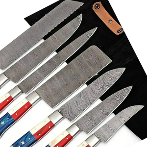 Juego de Cuchillos de Acero de Damasco de 7 Piezas, Hechos a Mano, con Mango de Resina, Hoja Recta, Afilados, Sostenibles, Duraderos, Cuchillos de Chef Ambidiestros 67 - Product Image 6