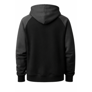 Sweat-shirts sport classiques à manches raglan bicolores noir et gris anthracite, pull-over contrasté de haute qualité, streetwear pour hommes - Product Image 3