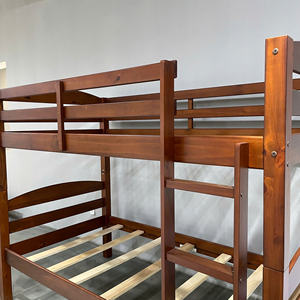 Lit superposé minimaliste personnalisable blanc et expresso, meubles de chambre à coucher en bois sur mesure pour enfants - Product Image 2