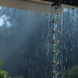 Cadena de Lluvia Giratoria Personalizada para Canaletas – Alternativa a la Canalización de Agua, Decoración de Jardín para Exteriores en Cobre Antiguo - Product Image 1