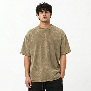 Premium Oversized Vintage <b>Cloud</b> Wash Heavyweight Cotton Tee Relaxed Boxy Drop Shoulder Crewneck Breathable - Product Image 5