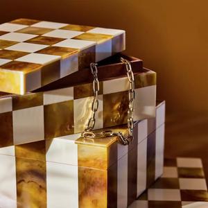 Quality Design Mother of Pearl Jewellery Box Luxury Resin MOP Decorative Storage Box MOP Inlay Box at very <b>low</b> wholesale price - Product Image 3