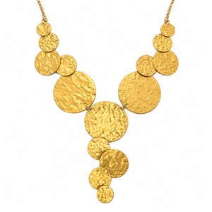 Collier bib en laiton doré antique, maille géométrique foncée avec bordure en chaîne épaisse, bijoux audacieux pour la vente en gros - Product Image 6