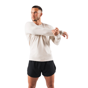 Camiseta de Manga Larga para Hombre, Color Crema, Cómoda, de Algodón Premium, Informal, Moderna, para Gimnasio, Ropa Deportiva Elegante, Venta al Por Mayor - Product Image 2