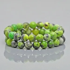 Natural Chrysoprase 8mm Smooth Round AA Grade Gemstone Beads <b>Stretch</b> <b>Bracelet</b> Healing Jewelry Wholesale - Product Image 5