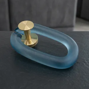 Matte Ocean View Blue <b>Resin</b> Handmade Customized Shape Blue Gradient Link Chain <b>Sculpture</b> Artistic Home Decoration Artizon Studio - Product Image 2