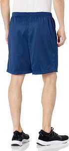 Shorts en maille pour hommes, taille élastique, respirants, couleur unie, logo imprimé sur le devant, style sport décontracté, shorts en maille personnalisés pour hommes - Product Image 3