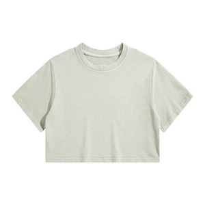 Débardeur court oversize coupe ample décontracté 100% coton été manches courtes mode logo avant - Product Image 1