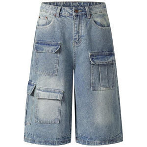 Pantalones Cortos de Mezclilla con Lavado Ácido Personalizados, Estilo Urbano Vintage, Corte Holgado, Algodón, Logotipo Personalizado, OEM - Product Image 5