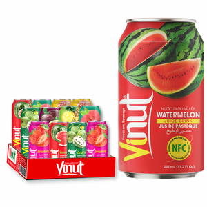 VINUT Jus de pastèque 330ml Boisson sans sucre Prix d'usine Marque privée Fournisseur du Vietnam - Product Image 1