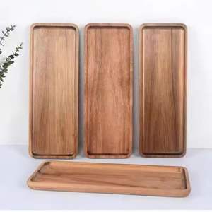 Plateau de service pour le petit-déjeuner en bois d'acacia de qualité commerciale, avec pieds stables, écologique et résistant à la chaleur, pour hôtel et mariage - Product Image 5