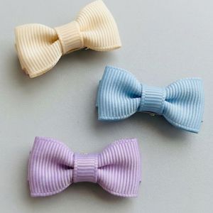 Material ecológico RPET, tela con estampado de logotipo personalizado, accesorios a presión para bebés y niñas pequeñas, mini pinza para el pelo con lazo - Product Image 5