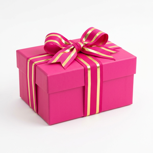 Neelkamal Industries 25mm Hot Pink Gold Metallic Ribbon Premium Decorative Trim for Gift Wrapping Luxury Packaging - Product Image 1