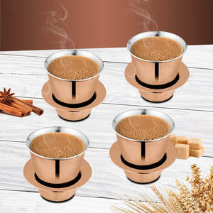 4 PCS Dabara à café en acier inoxydable à double paroi dans un gobelet Revêtement PVD or rose Accessoires de boissons de qualité supérieure - Product Image 4