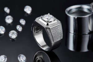 Bagues de mariage en moissanite pavée certifiées GRA, plaquées or, en argent sterling 925, métal lourd et précieux, micro-incrustation, romantiques pour femme - Product Image 3