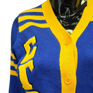 Custom SGRho Women's Knitted Cardigan Sweater Greek Letter Design Long Sleeve Button Front Casual Sorority Fashion Knitwear - Product Image 3
