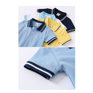 Prix de gros Vêtements d'été pour garçons en coton à manches courtes Polo enfant avec broderie logo personnalisé Tenue décontractée de BD - Product Image 2