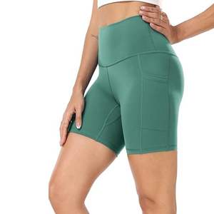 Shorts de yoga 3/4 taille haute personnalisables avec logo, respirants, écologiques, pour femme, tenue de sport d'été, anti-frottement, leggings de fitness pour la gym et les squats - Product Image 3