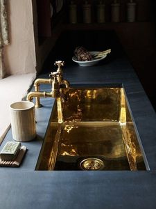Évier de cuisine de luxe en laiton massif, fait main, cuve profonde, design élégant, idéal pour les projets de cuisines résidentielles et commerciales haut de gamme - Product Image 5