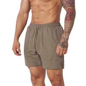 Shorts pour hommes, couleur unie, séchage rapide, avec cordon de serrage, décontractés, pour le sport en plein air, légers, respirants - Product Image 1