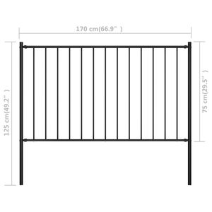 Pannello di recinzione in acciaio verniciato a polvere nero da 1,8 m x 0,8 m con pali per recinzioni, tralicci e cancelli - Product Image 4