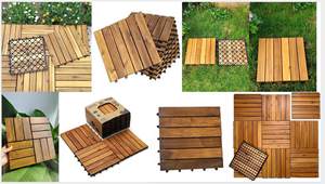 Azulejos de cubierta para exteriores entrelazados de alta calidad, cubierta de madera ACACIA moderna, tamaño de 300x300mm para balcón, jardín, camino, Patio - Product Image 2