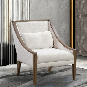 Silla de salón de ocio para una sola persona de estilo americano, Material de madera y tela para sala de estar, sofá a precio de fábrica - Product Image 1