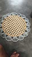 Napperons de table vintage en raphia naturel, tissés à la main, écologiques, diamètre 300 mm, pour décoration rustique de cuisine et salle à manger, export
