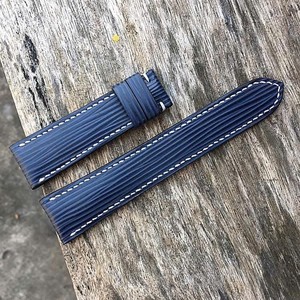 Bracelet de montre en cuir véritable cousu main, boucle en acier inoxydable, qualité supérieure, tailles 18mm, 20mm, 22mm - Product Image 1