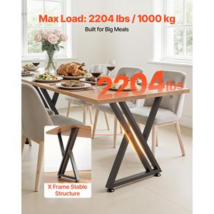 Gambe per Tavolo in Acciaio Stile Rustico 29.1"H X 24"W, Carico Massimo 1000 kg, Facile Installazione, Robuste e Stabili - Product Image 2