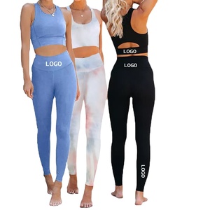 Ensemble de yoga pour femme : Leggings taille haute sans couture, crop top, soutien-gorge dos nageur imprimé léopard, tenue de sport sans manches pleine longueur - Product Image 3