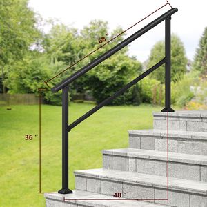 Paquete de 2 Pasamanos para Escaleras Exteriores, Dispositivos de Ayuda para 4-5 Escalones - Product Image 2