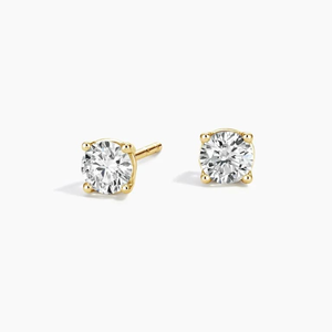Boucles d'oreilles clous en diamant rond brillant pour femme, couleur G, cultivé en laboratoire, certifié IGI, style classique - Product Image 2
