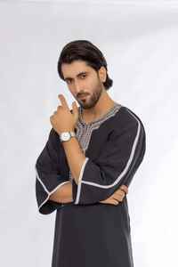 Túnica Islámica Moderna para Hombre, Djellaba con Cuentas, Informal, 100% Poliéster, Alta Calidad, Largo hasta el Tobillo, para Ramadán y Eid - Product Image 5