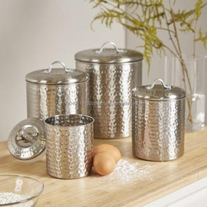 Frascos de bote de forma personalizada de acero inoxidable hechos a mano más vendidos para almacenamiento de alimentos-Home Hotel Restaurant & Kitchen Use - Product Image 3